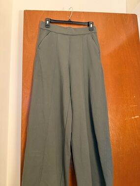 Olive Green Wide Leg Pants | High Waisted | Stretchy | Casual/Workwear